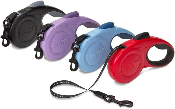 HALTI Rollleine - Hundeleine mit Reflektorgewebe, ergonomischer weicher Gelgriff und patentierte ein