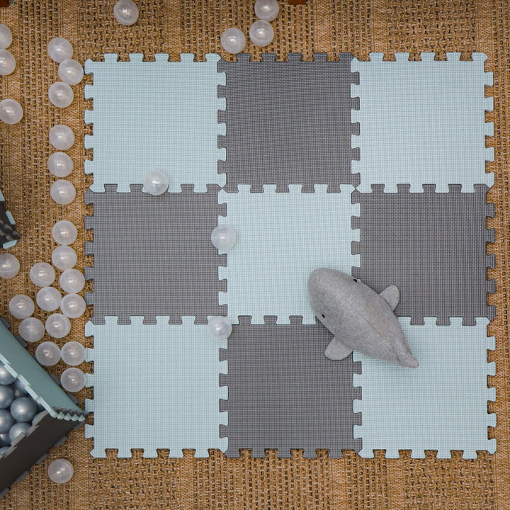 LittleTom Spielmatte Baby Puzzlematte - 9 Matten je 30x30x1 cm Krabbelmatte 90x90 cm Bodenmatte Kind