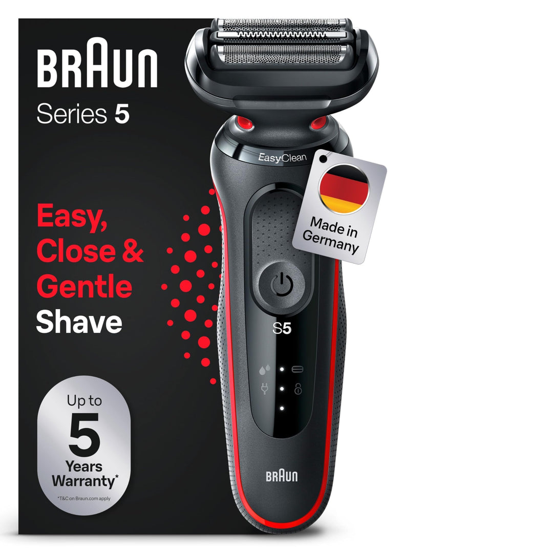 Braun Series 5 Elektrorasierer, EasyClean Rasierer Herren, Wet & Dry, Made in Germany, 51-R1000s, Ro