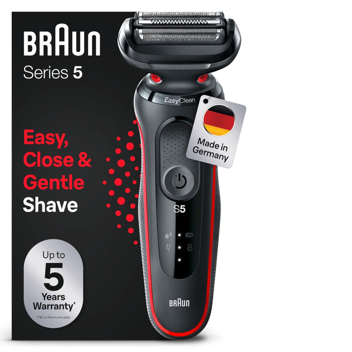 Braun Series 5 Elektrorasierer, EasyClean Rasierer Herren, Wet & Dry, Made in Germany, 51-R1000s, Ro