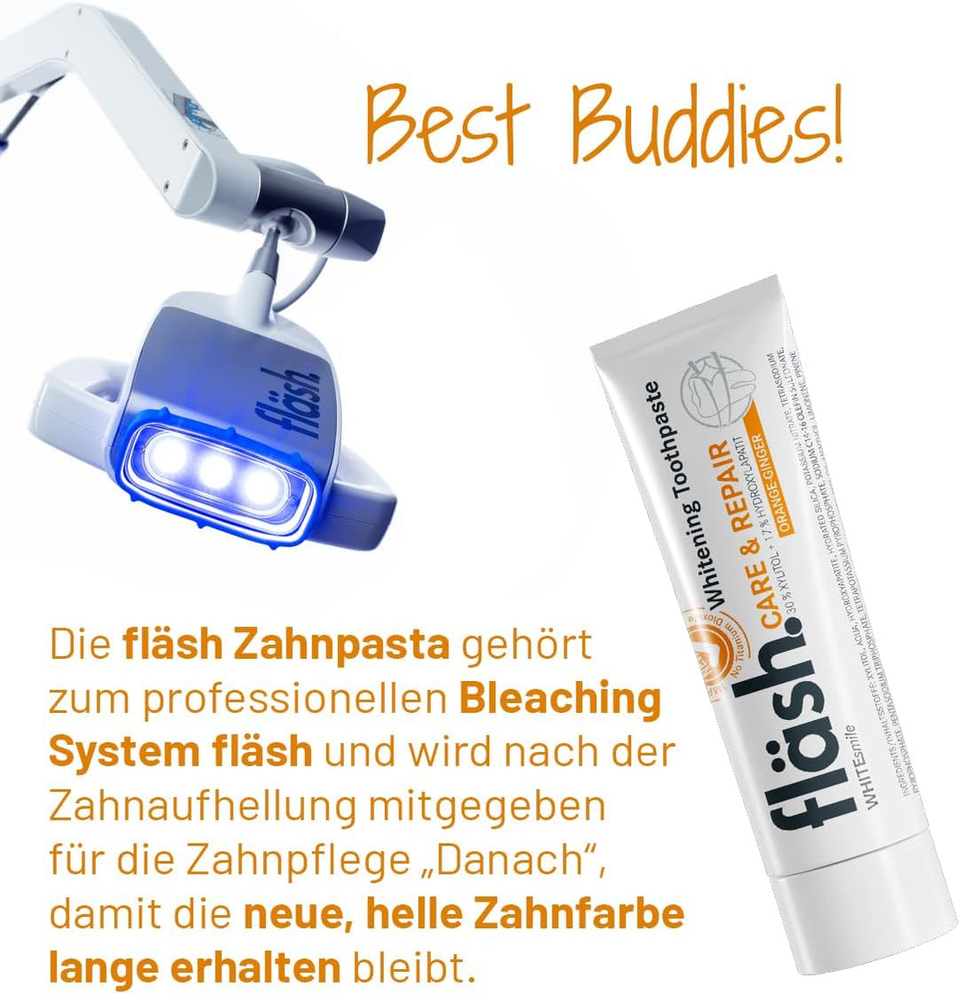 Orange-Ingwer: Whitening Zahnpasta | Tägliche Pflege für weisse Zähne | 17% Hydroxylapatit | 30% Xyl