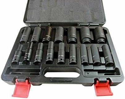 US PRO B1340 Kraft-Schlagschrauber-Nüsse 1/2" 10-32 mm Schlagnuss-Satz, 16 Stück Single, Single