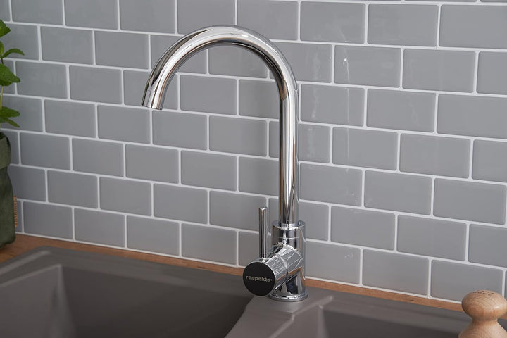 Respekta Boston Mineralitespüle in Betongrau / 1,5 Becken Einbauspüle in 100 x 50 cm/Spülbecken geei