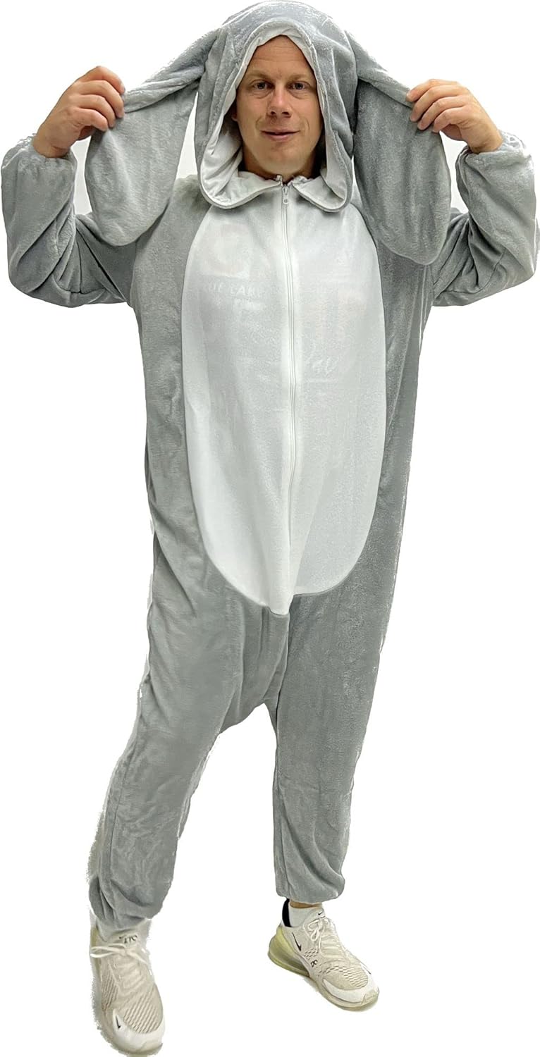 bad taste dieser Style macht geil graues Hasenkostüm für Erwachsene - Grösse S-XXL für Damen und Her