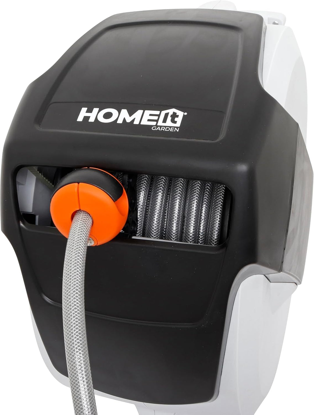 Home It® Schlauchbox 35m | Schlauchaufroller Schlauchbox mit 180° Drehung | PVC Gartenschlauch, Auto