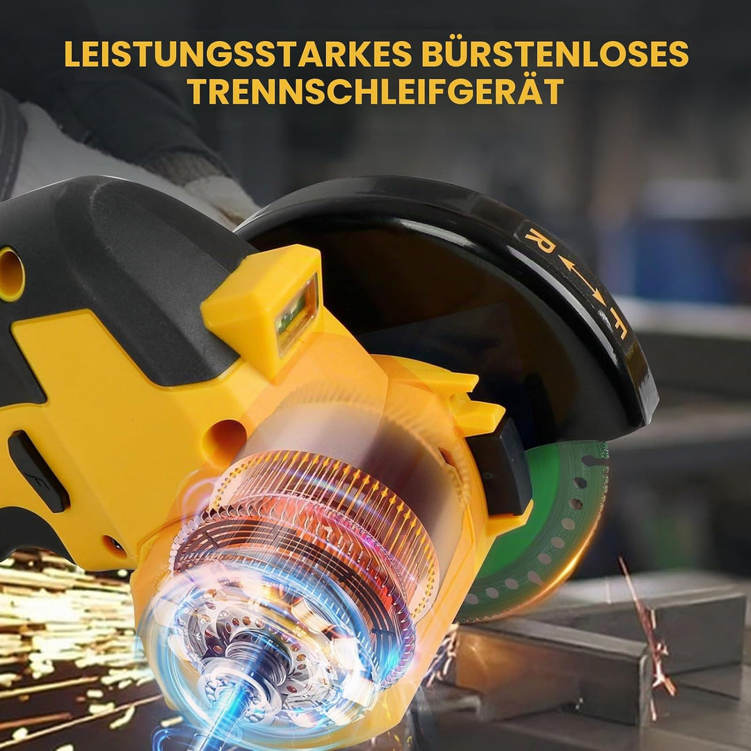Akku-Winkelschleifer für Dewalt 18/20 V, bürstenloser Mini-Winkelschleifer, 18000 U/min, 100 mm, kle