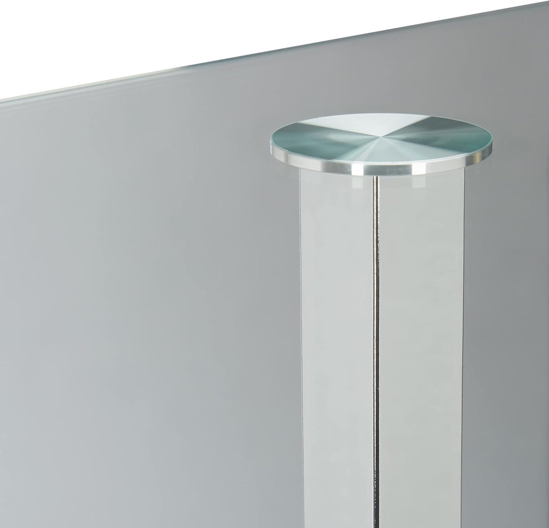 Relaxdays Beistelltisch mit Zeitungsständer, Metall, Glas Couchtisch, Zeitungsablage, HxBxT: 53 x 46
