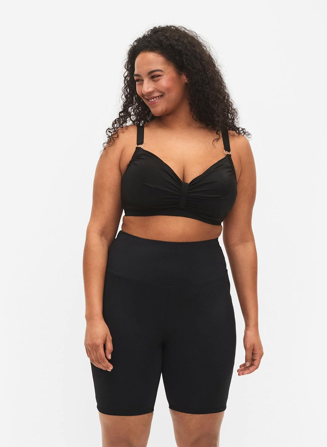 Zizzi Swim by Damen Grosse Grössen Badeshorts Lang Hohe Taille Gr 42 Grosse Grössen Schwarz, 42 Gros