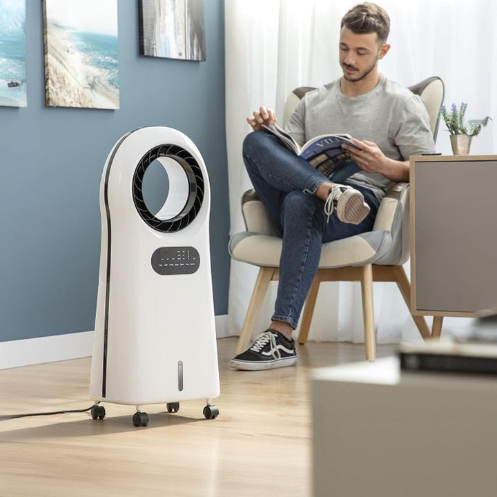 Wintem Hurricane – Ventilator ohne Flügel, mit Fernbedienung und Wassertank 3,5 l, White