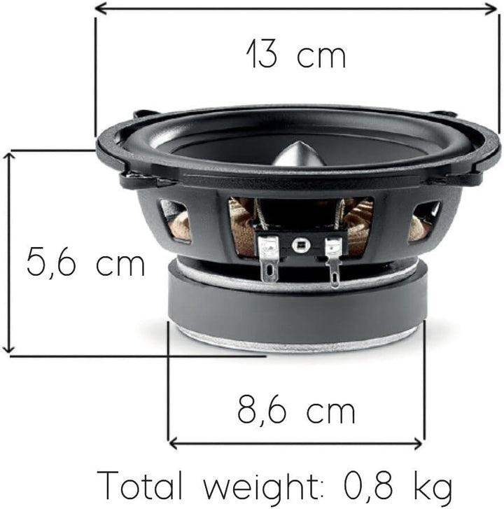 KIT Set FÜR Focal Auditor ASE-130 ASE130 1 2-Wege-Kit 5" 13 cm, 50 Watt RMS 100 Watt Max, mit 2 Tief
