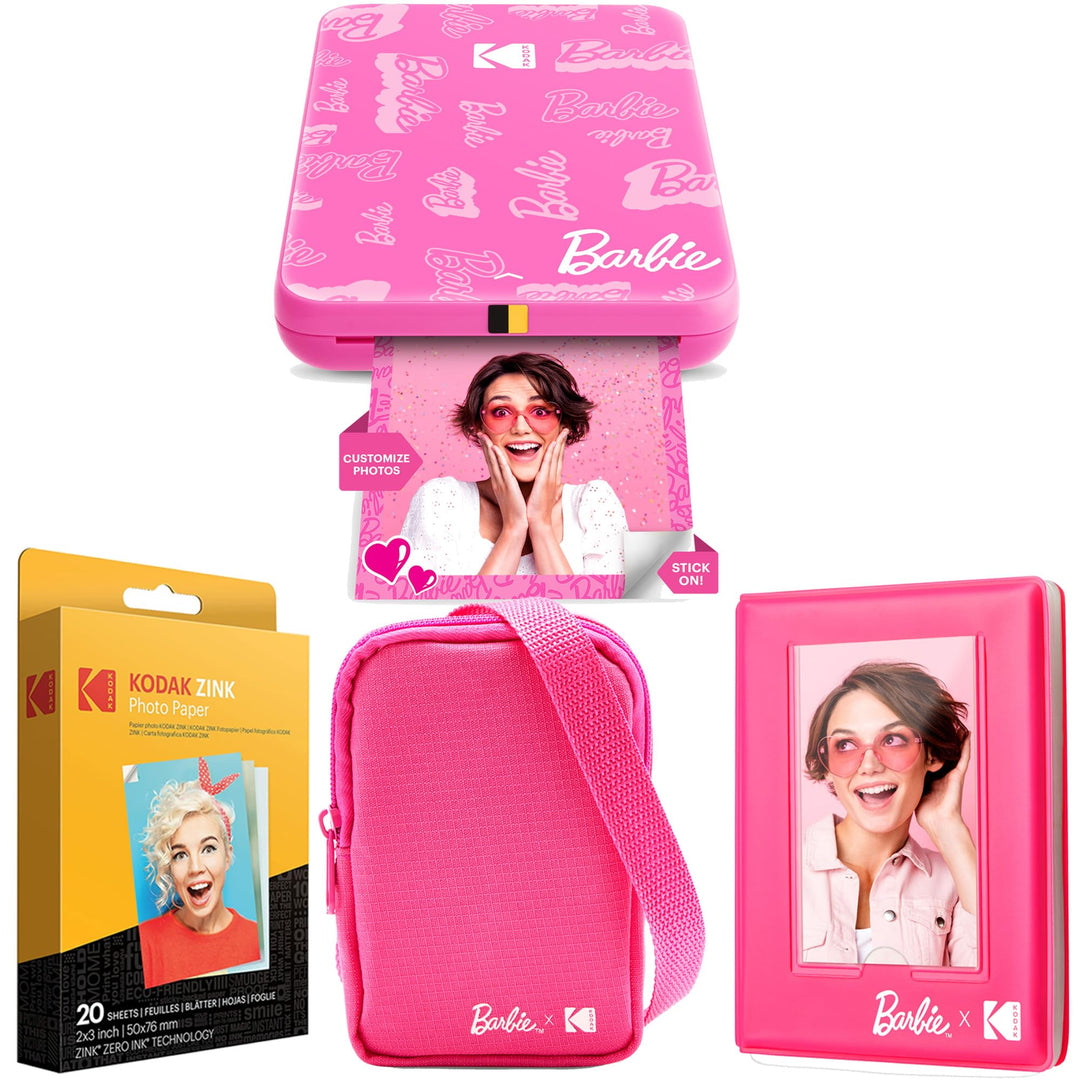 Kodak x Barbie Step Slim Kabelloser Sofortbild-Fotodrucker (Signature Style) + Barbie Deluxe Kamerat