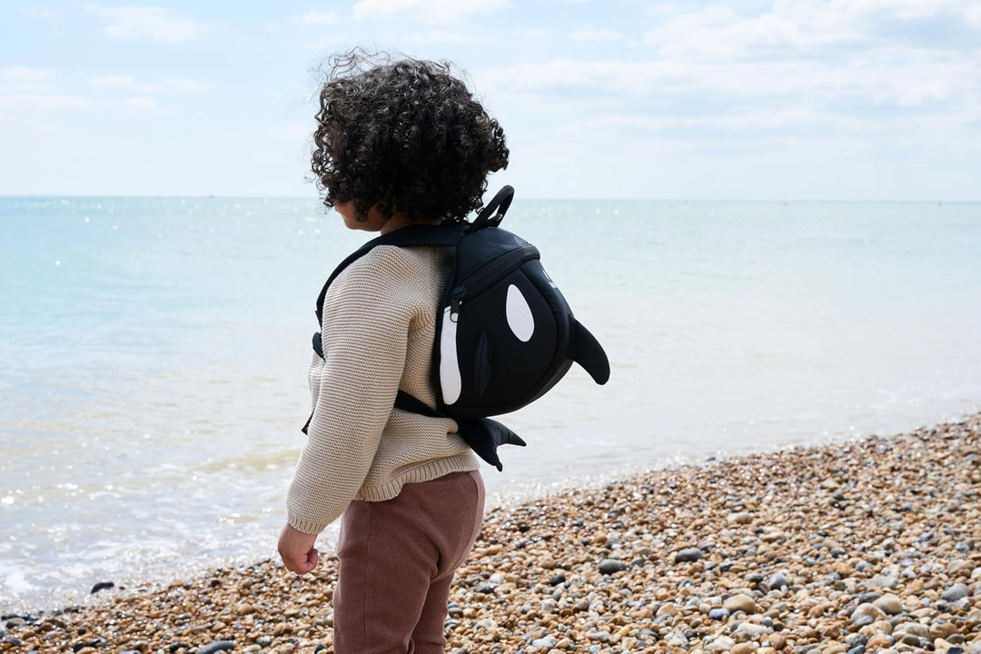 LittleLife Animal Kleinkindrucksack mit Sicherheitsleine, Orca Mini Schwarz, Mini Schwarz
