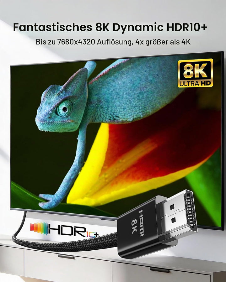Silkland 8K HDMI 2.1 Kabel 3m [Zertifiziert] 4K@120Hz eARC HDR10+, 48Gbit/s Ultra High Speed HDMI Ka