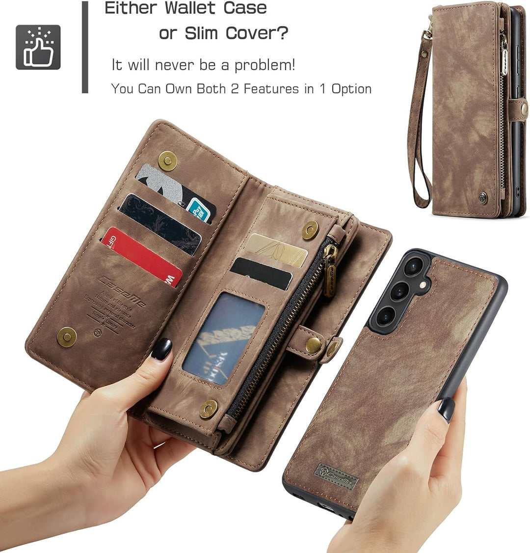 UFinetech für Samsung S23 FE Hülle, Stossfest Kartenfach Magnetisch Abnehmbare Tasche Samsung Galaxy