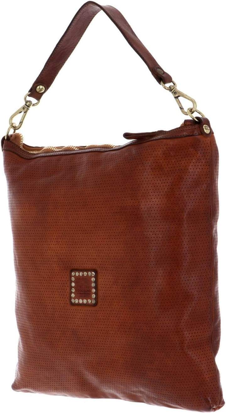 Campomaggi Schultertasche Leder 32 cm Cognac, Cognac