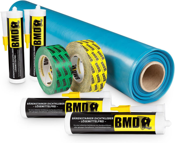 BMD 100m² Dampfbremssystempaket nach DIN 4108 Teil 11 & ENEV Dampfsperrfolie Dampfbremsfolie Dampfbr
