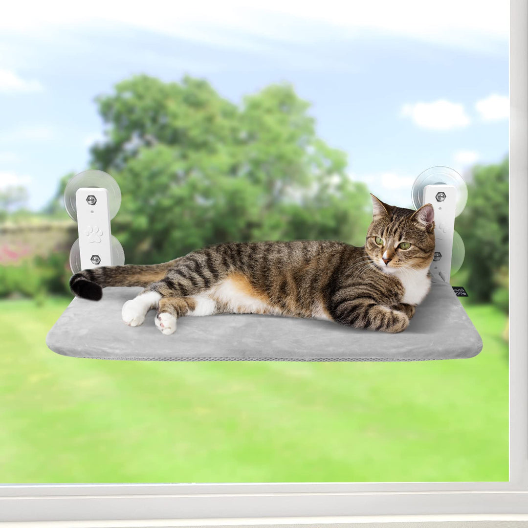 GUUSII HOME Fensterliege für Katzen Hängematte Fensterplätze Katzenbett Fenster Faltbare Katzenhänge