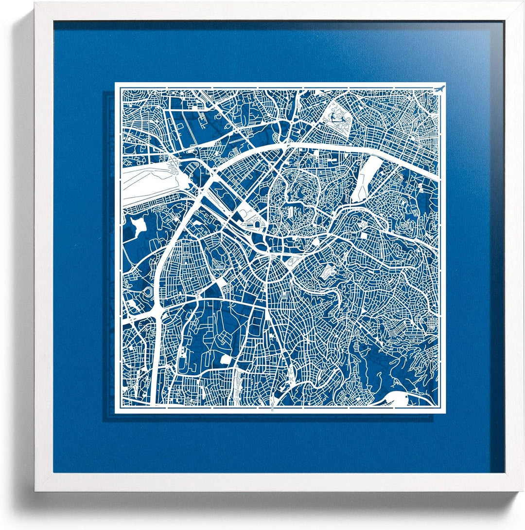 O3 DESIGN STUDIO Ankara Papierschnitt Karte Weiss 30x30 cm Papierkunst, Ankara