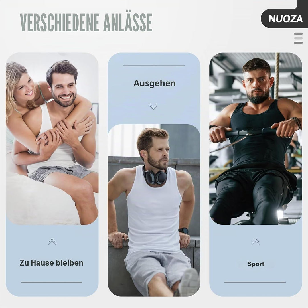 NUOZA 3/5er Pack Unterhemd Herren Tank Top Viele Farben 100% Hochwertige Baumwolle Schrumpft Nicht V