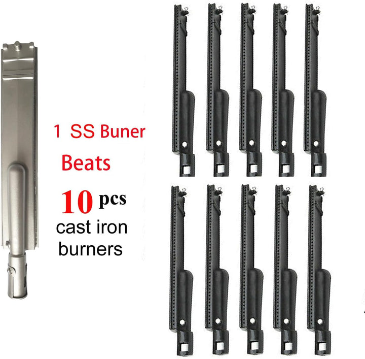 Heavy Duty Cast Stainless Steel BBQ Grill Burner 4 Pack for Bull, Replacement Parts for Cal Flame Bl