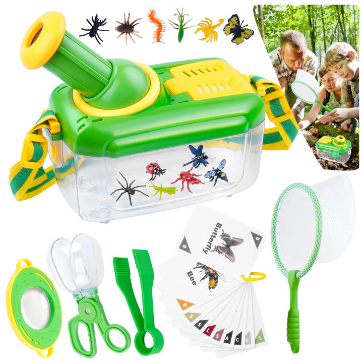 Entdecker Set für kinder ab 4 Forscherset Insekten Beobachtungsbox mit 360° Drehbares Lupenglas Inse
