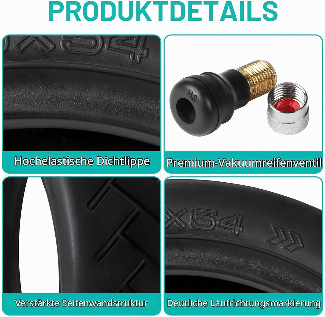 LALAGO 1 Stück Tubeless Reifen 250x54 für Xiaomi Mi4 Lite/Pro Elektroroller E-Scooter, schlauchloser