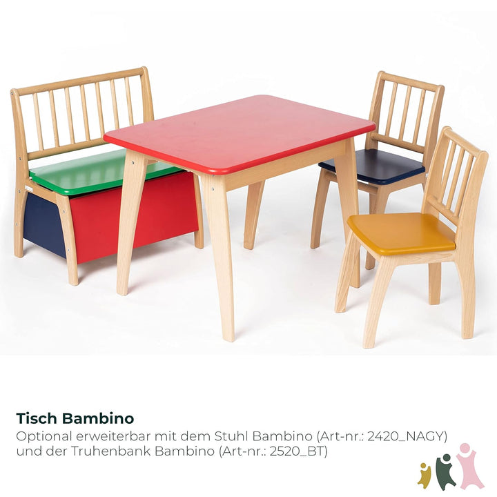 Geuther Tisch Bambino Höhe 55 cm Buche-Massivholz Ideales Kinderzimmerzubehör bis 6 Jahre Passender