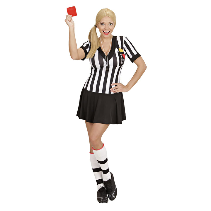 "REFEREE" (dress, whistle, yellow &red cards) - (S), S