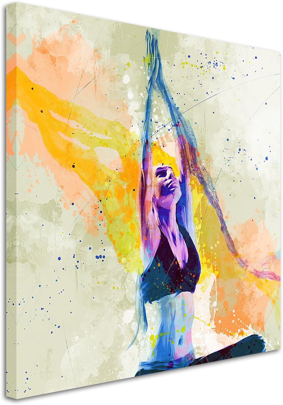 Yoga IV 60x60cm Wandbild SPORTBILD Aquarell Art tolle Farben von Paul Sinus