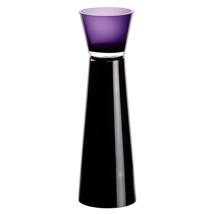 CRISTALICA Kerzenhalter Kerzenständer Teelichthalter Luce Del Sole Schwarz Violett Glas 45 cm