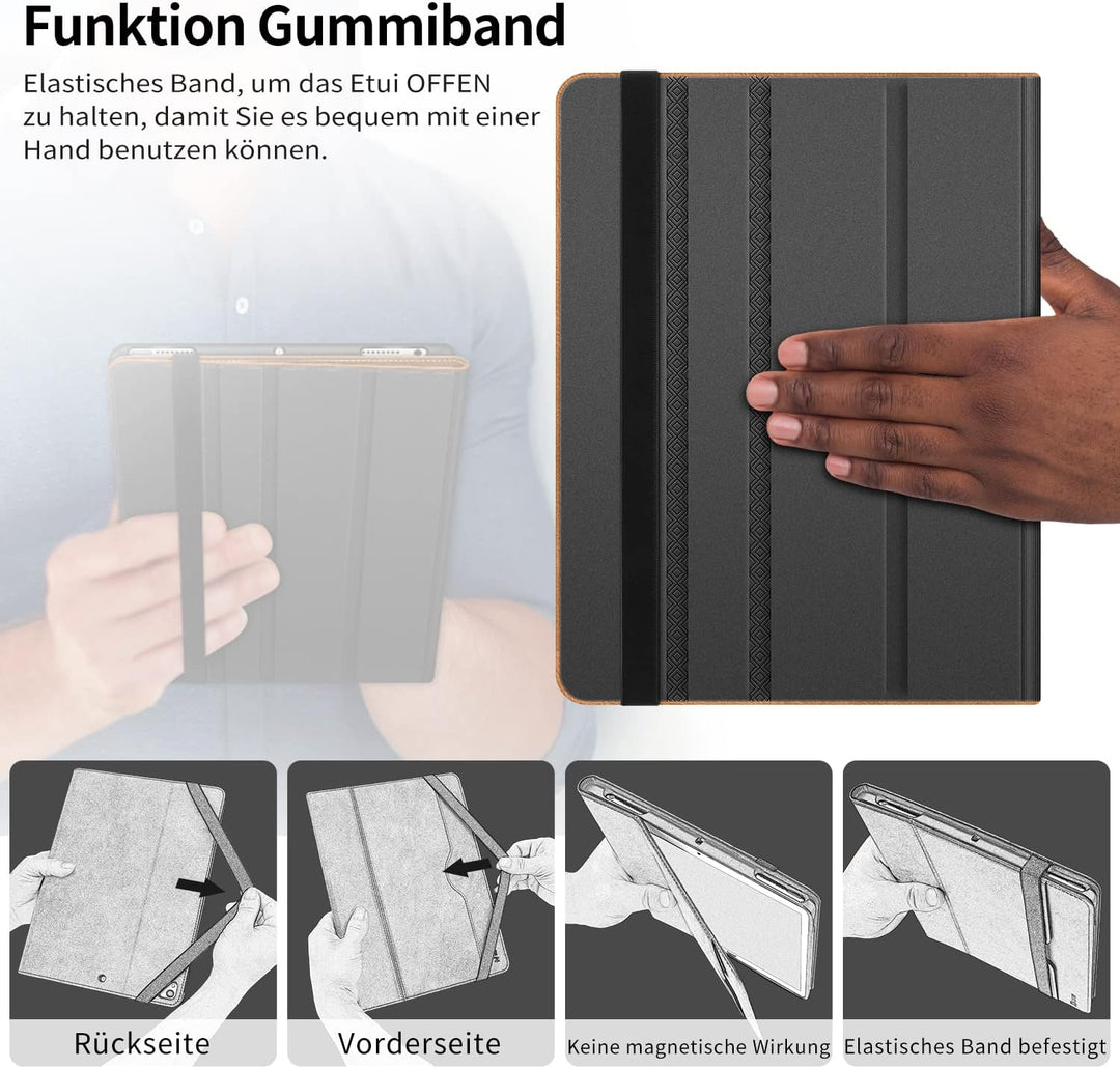 HOLIMET iPad 9 Generation Hülle mit Stifthalter, 2021/2020/2019 iPad 8/7. Generation PU-Leder Case T