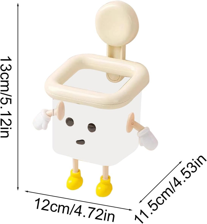 Saugnapf-Aufbewahrungshalter, Roboter, Cartoon-Badezimmer-Organizer, für Zahnbürste, Kosmetik, Wandm