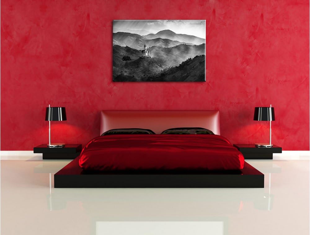 Pixxprint Buddha als Leinwandbild/Grösse: 100x70 / Wandbild/Kunstdruck/fertig bespannt, 100x70