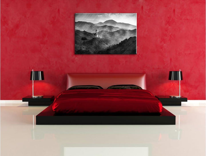 Pixxprint Buddha als Leinwandbild/Grösse: 100x70 / Wandbild/Kunstdruck/fertig bespannt, 100x70