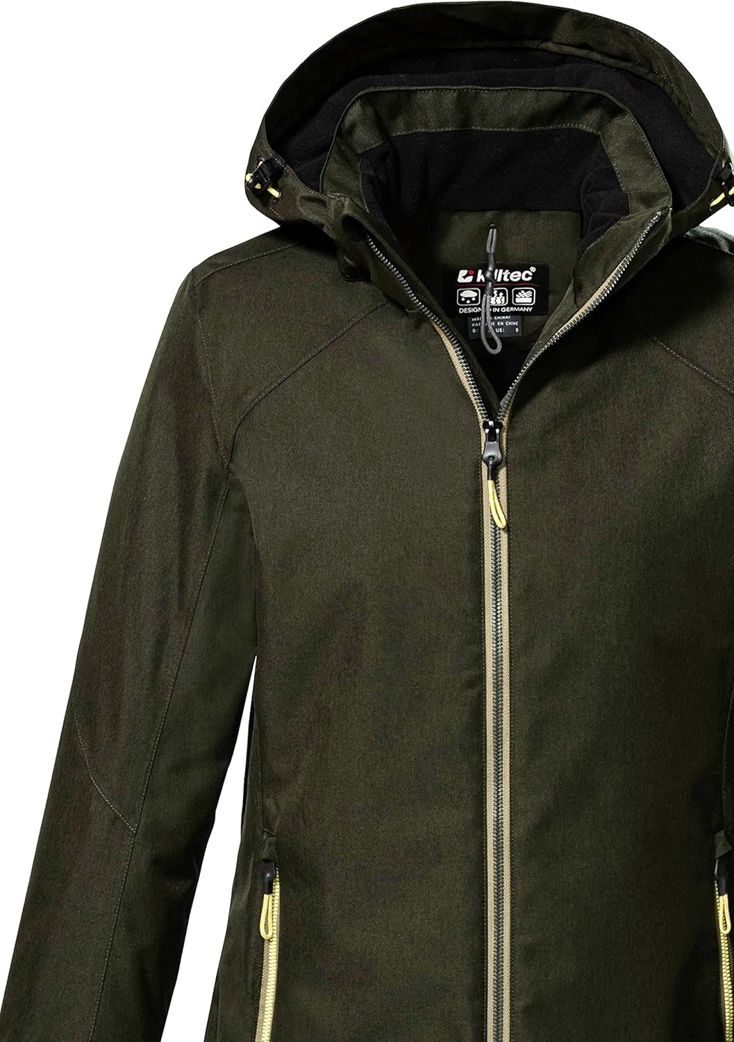 Killtec Damen Kow 142 Wmn Jckt Outdoorjacke/Funktionsjacke mit abzippbarer Kapuze 42 dunkeloliv, 42
