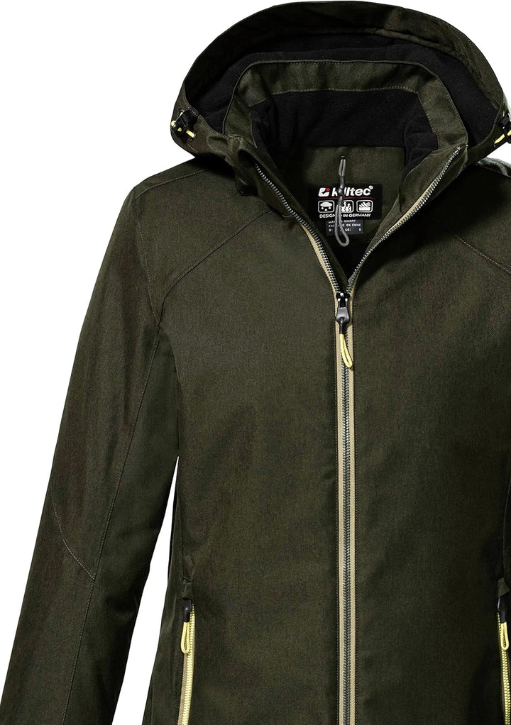 Killtec Damen Kow 142 Wmn Jckt Outdoorjacke/Funktionsjacke mit abzippbarer Kapuze 38 dunkeloliv, 38