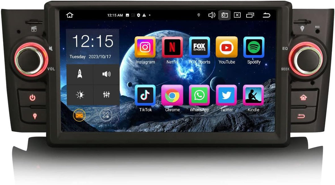 Erisin 7 Zoll 8-Kern 4GB+64GB Android 12 Autoradio 1Din Bluetooth mit GPS Navi für FIAT Punto Linea