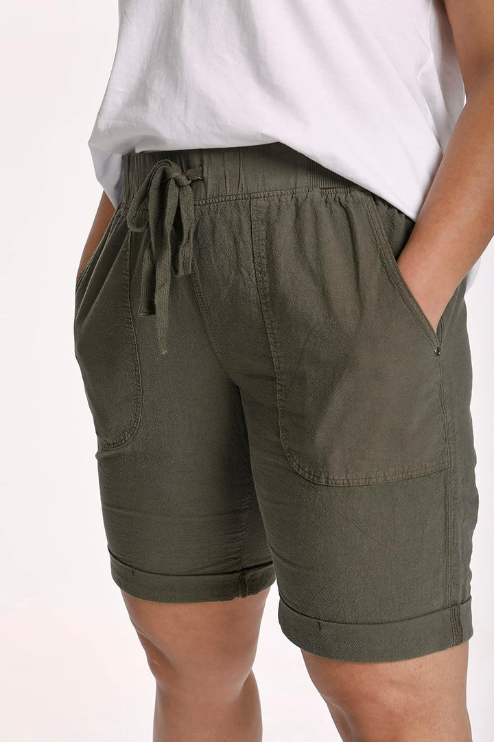 KAFFE CURVE Shorts KCnana Damen Shorts Grosse Grössen Sommer Regular Fit Kurze Hose 42 Grape Leaf, 4