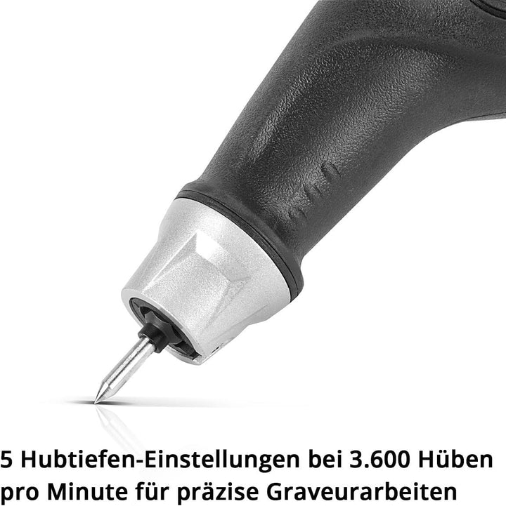STAHLWERK Gravurmaschine GM-3600 ST mit 24 W elektrischer Gravierer | Gravurstift | Graviergerät | G