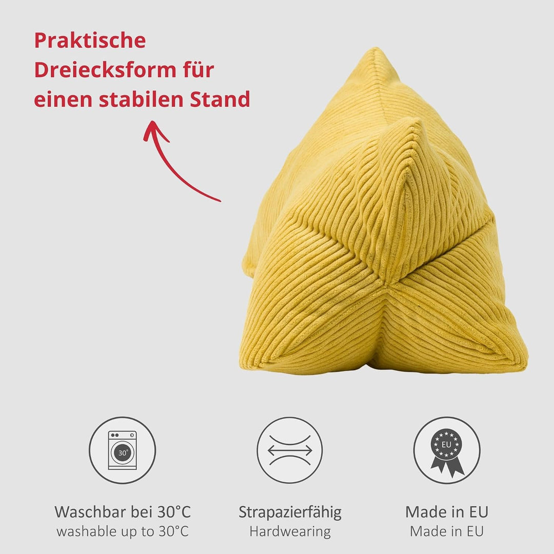 liebling Cord Lesekissen für Bett und Sofa, Bücherkissen, Lesehilfe, 40x25 cm, Leseknochen, Serie Ve