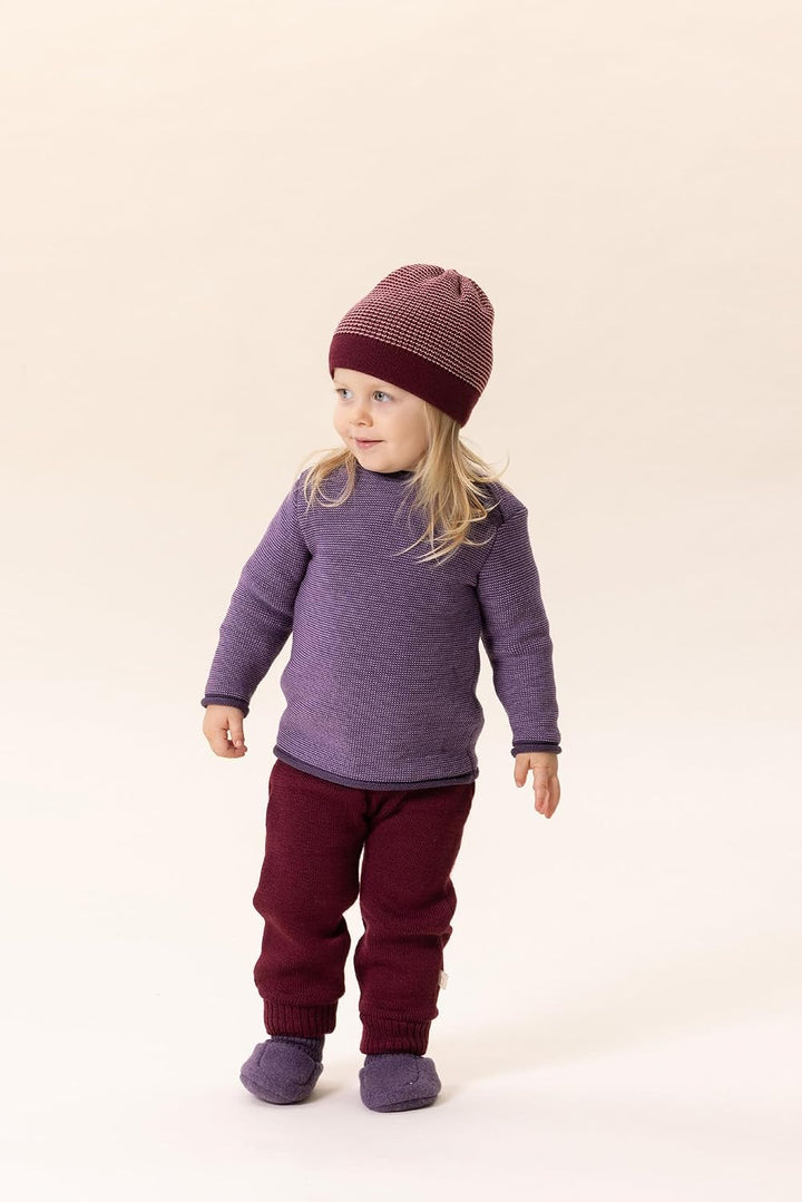 Disana Melange-Pullover, mit Knopfverschluss am Kragen | 100% Bio-Merinowolle GOTS, IVN Best | Newbo