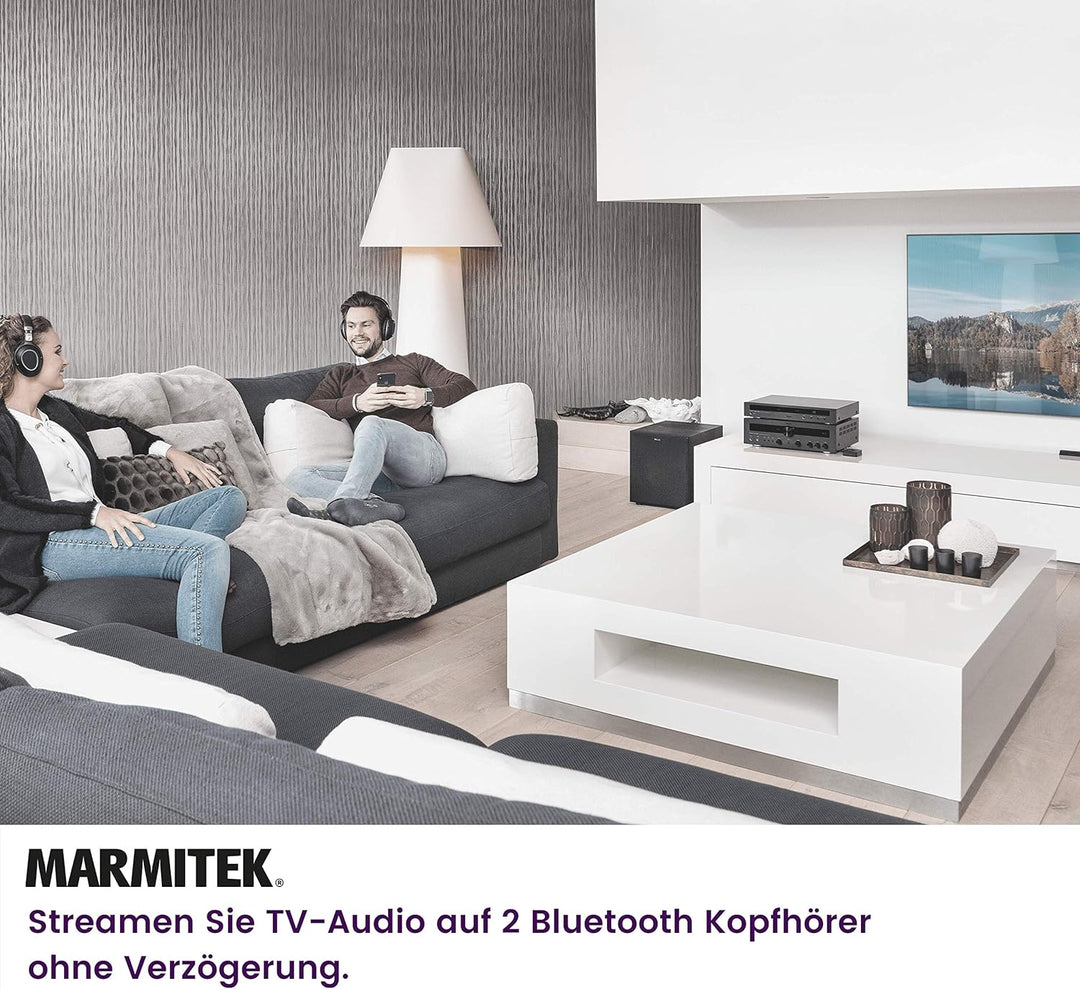 Marmitek Bluetooth Transmitter TV aptX Low Latency BoomBoom 55 - Verbinde Fernseher mit Bluetooth Ko