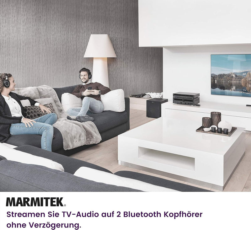 Marmitek Bluetooth Transmitter TV aptX Low Latency BoomBoom 55 - Verbinde Fernseher mit Bluetooth Ko