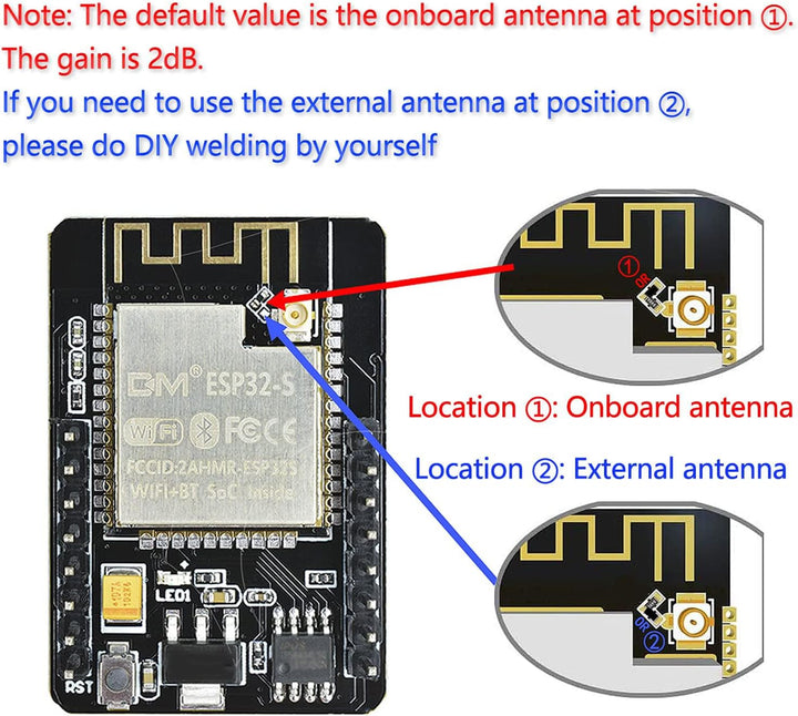 diymore für ESP32 CAM Entwicklungsplatine, WLAN/Bluetooth, für ESP32 DC 5V Dual-Core-Entwicklungspla