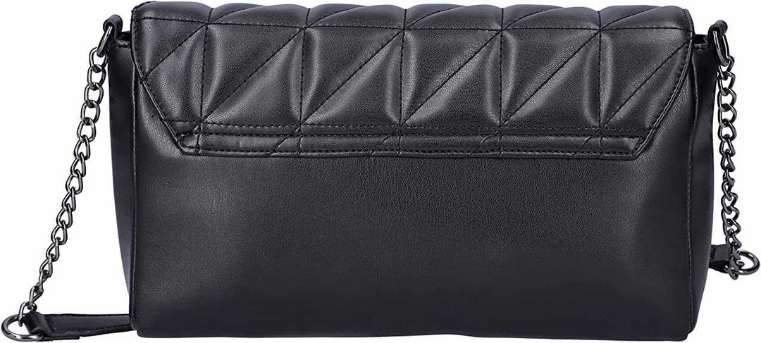 Rieker Damen Umhängetasche gesteppt Kettendetail H1110 Schwarz, Schwarz