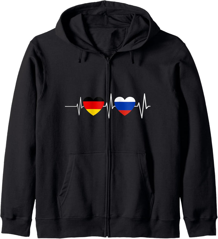 russisch deutsch russisch russisch herzschlag Kapuzenjacke