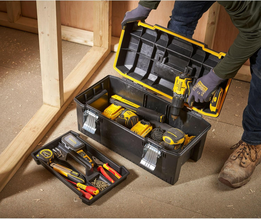 Stanley FatMax Werkzeugbox (58,4 x 30,5 x 26,7 cm, spritzwassergeschützer Koffer, robuste nicht-rost