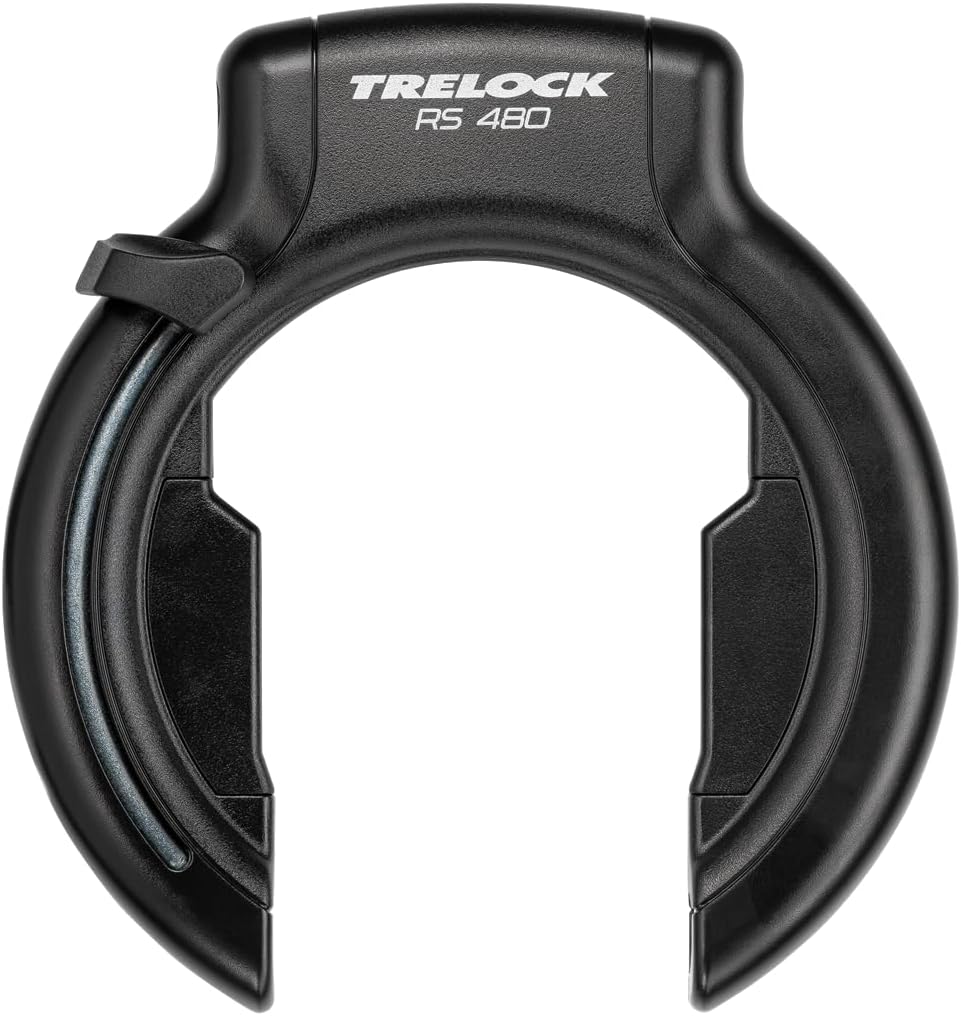 TRELOCK Rahmenschloss RS 480 AZ + Einsteckkette ZR 355 100/6 mit Satteltasche – 70,7 mm breite Öffnu
