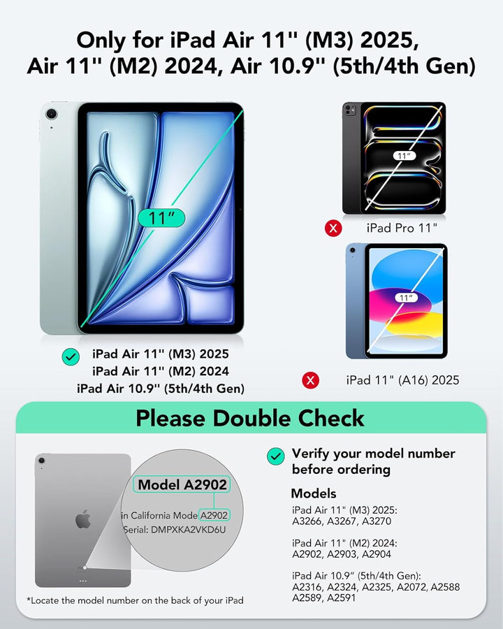 ESR iPad Air 11" (M3/M2) & 5./4. Gen Flex Hülle mit Tastatur, ultraleichte magnetische abnehmbare Ke