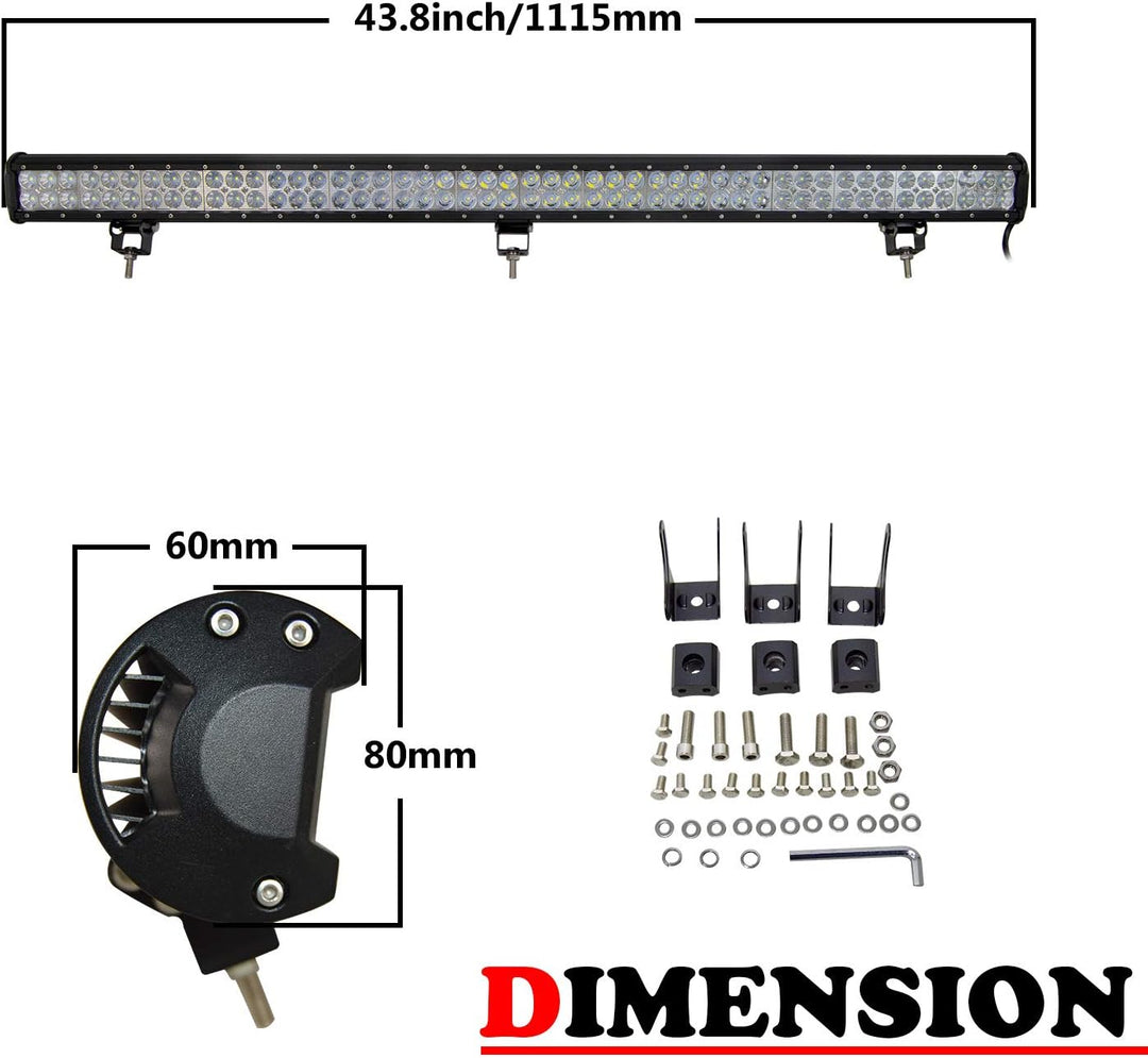 SKYWORLD led zusatzscheinwerfer bar, Zweireihiges wasserdicht 44 Zoll Scheinwerfer Flutlicht Combo o